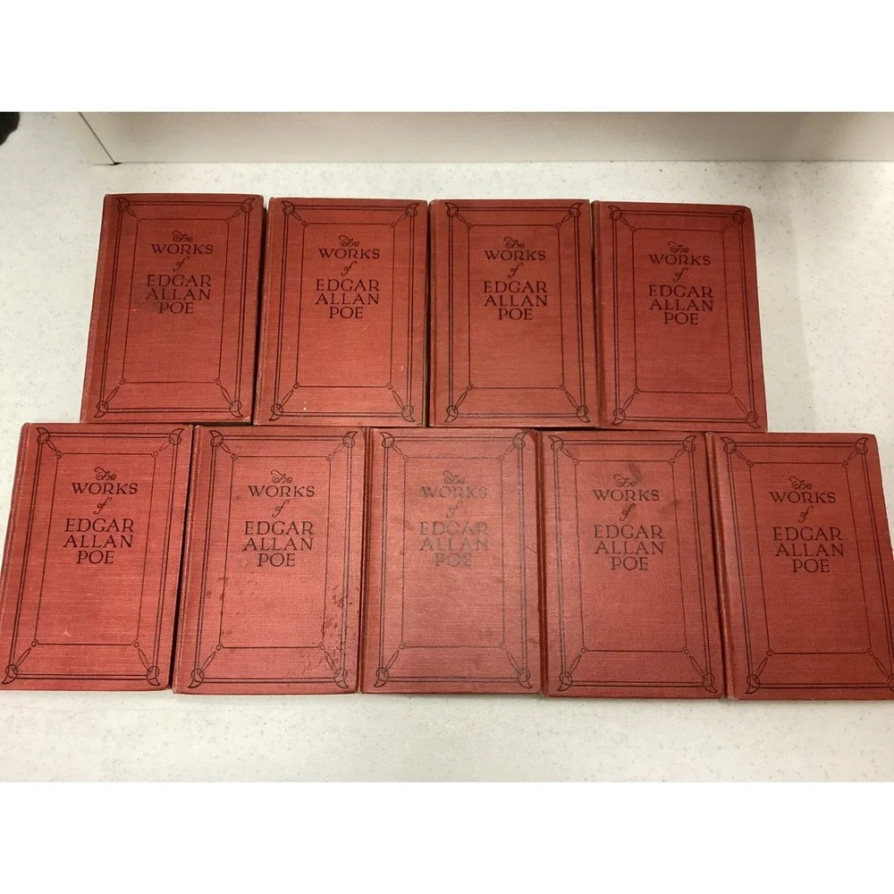 The Works of Edgar Allan Poe 1904 Funk & Wagnalls 9 of 10 Volume Set, Antique